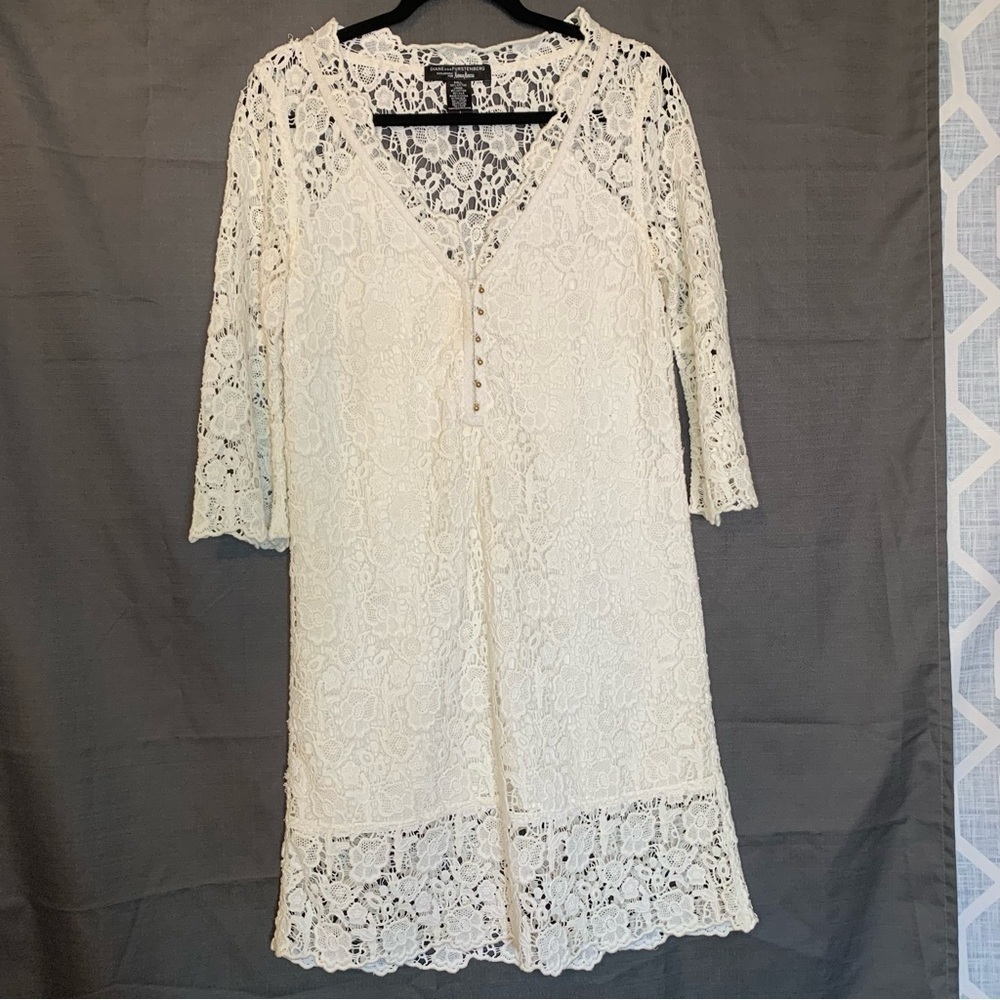 DVF Diane Von Furstenburg crochet open knit dress size 8 - Picture 2 of 8